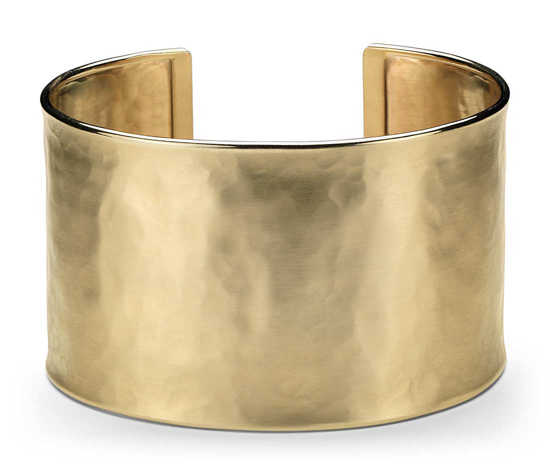 cuff bracelets wide hammered cuff bracelet in 14k yellow gold PWWJIUD