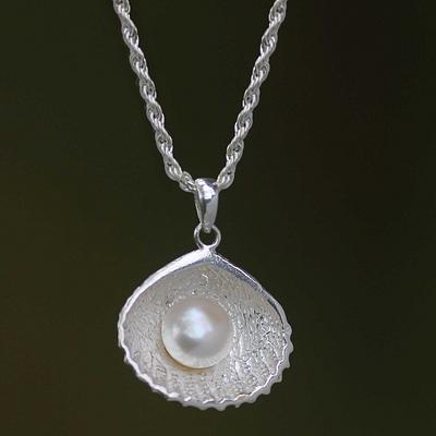cultured pearl pendant necklace, u0027oyster secretsu0027 - hand made pearl and SEYIUAR