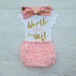 cute baby girl clothes baby girl clothes/ worth the wait/ baby bodysuit/ coming home outfit/ baby XRTXMRZ