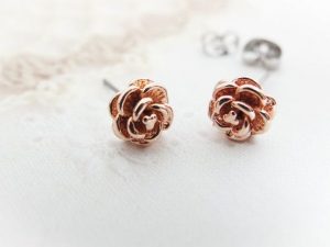 cute earrings rose earrings rose gold earrings cute earring studs rose gold stud earring FQZQXGJ