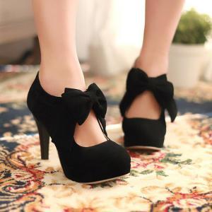 cute heels cute black bow knot high heels fash. DBPVPFT