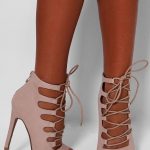 cute heels monique nude leatherette lace up heels VOHAQKN