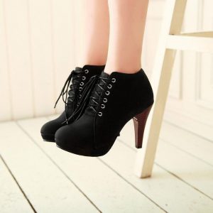 cute heels round toe stiletto high heel lace u TVXLESV