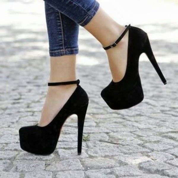 cute heels shoes: shorts black high heels black cute black suede high heels ankle  strap PVIIORH