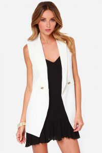 cute ivory vest - long vest - white vest - $52.00 IYILHEY