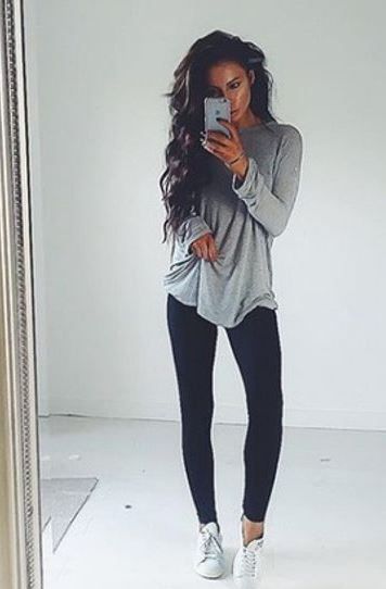 cute outfits with leggings 20 cute outfits with black leggings to copy AOEYNVK