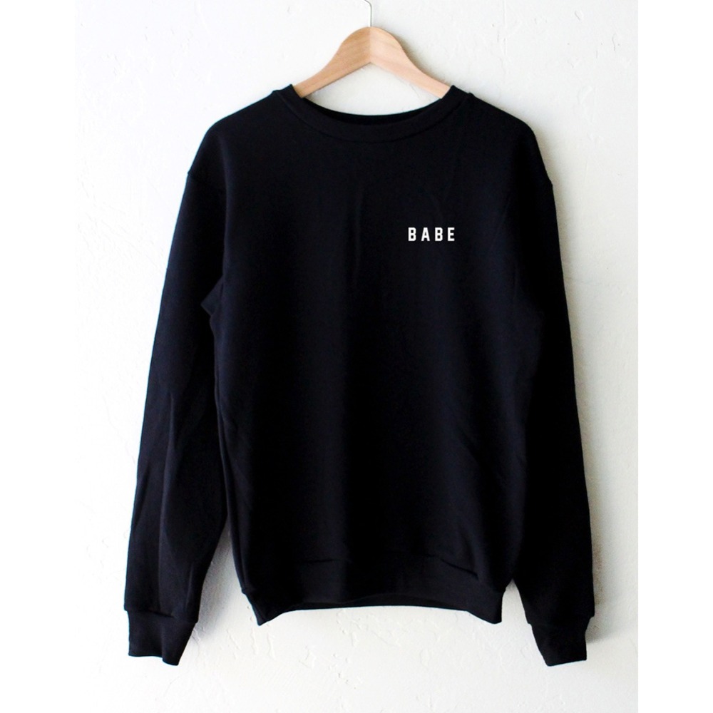 cute sweatshirts babe printed black hoody sweatshirts cute long sleeve loose womanu0027s  tops(china) ZWGBLHJ