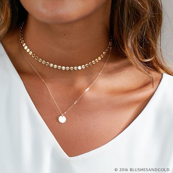 dainty choker necklace, gold choker, choker necklace, in sterling silver,  gold HJTWQZF