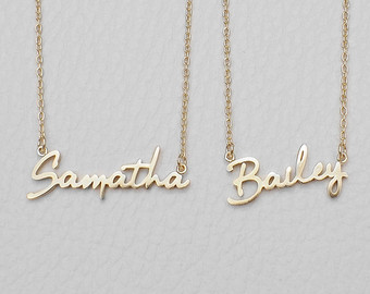 dainty name necklace - custom name necklace - personalized name jewelry - RPGNBJR