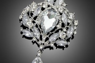 danbihuabi luxury sapphire jewelry fashion rhinestone brooches large women  wedding party XFEQLLH