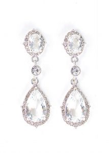 delicate crystal teardrop earrings ILOTMDS