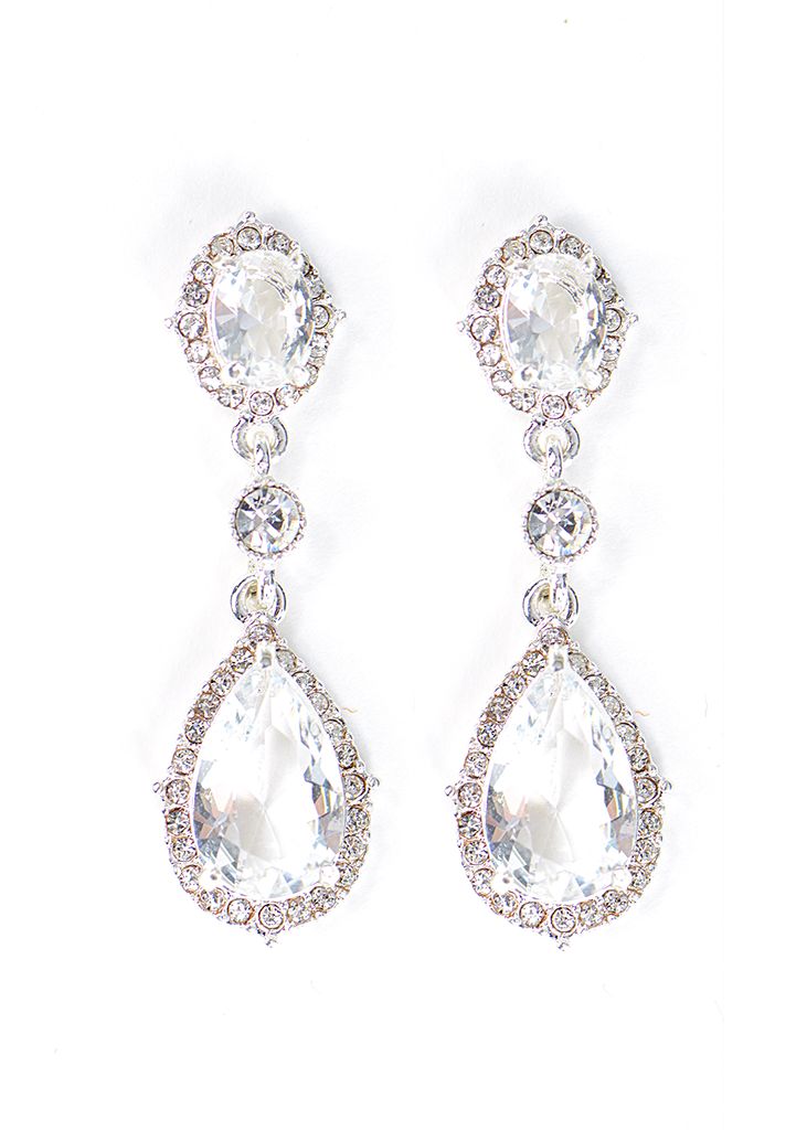 delicate crystal teardrop earrings ILOTMDS