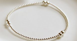 delicate sterling silver bead bracelet TQWCZIA