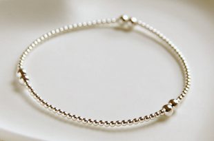 delicate sterling silver bead bracelet TQWCZIA