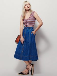 denim midi skirt gallery OZYHBJO