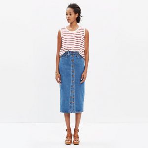 denim midi skirt midi jean skirt LDIJWAU