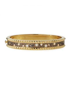 designer bracelets roberto coin rock u0026 diamonds small bangle in 18k yellow gold, 1.49 EXFKOTQ