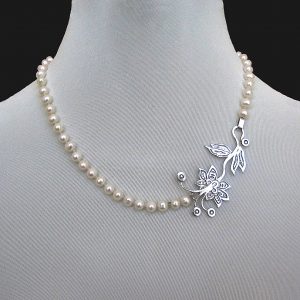 designer necklaces romantic contemporary jewelry. designer necklace of pearls and sterling  silver pendant. WASYIHC