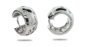 designer style sterling silver twinkling huggie earrings RFVJLZU