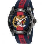 designer watches 45mm gucci dive tiger watch w/ nylon web strap PTABZKH