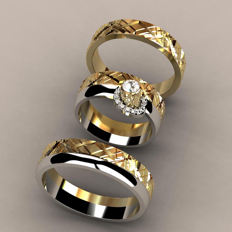 designer wedding rings gem crystal wedding set XHTELTR