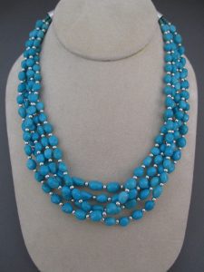 desiree yellowhorse 5-strand sleeping beauty turquoise necklace CKEYYEN