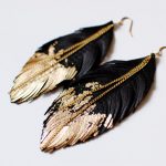 details. leather feather earrings ... YXIWEDA