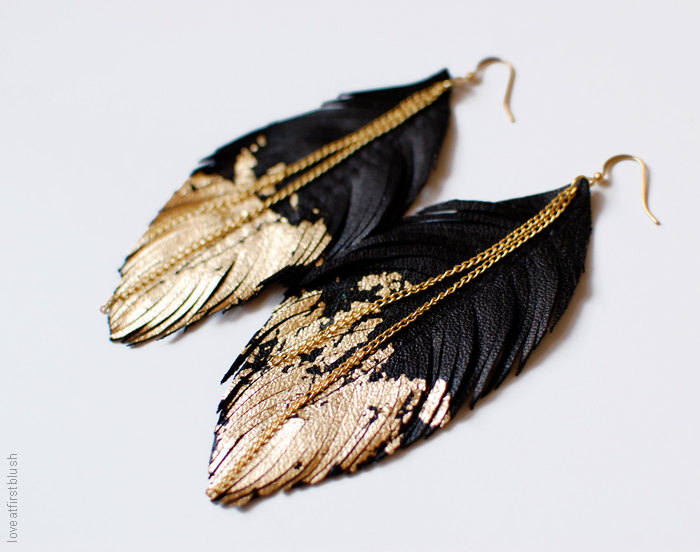 details. leather feather earrings ... YXIWEDA
