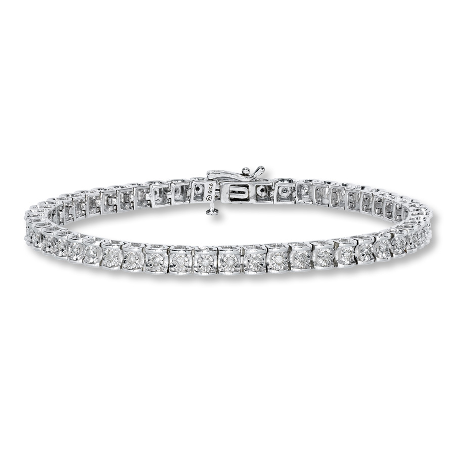 diamond bracelet 1/2 ct tw round-cut sterling silver PGHFESM
