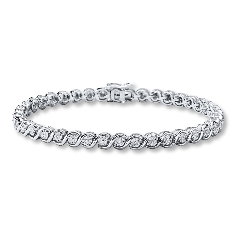 diamond bracelet 1/20 ct tw round-cut sterling silver AOAIPOO