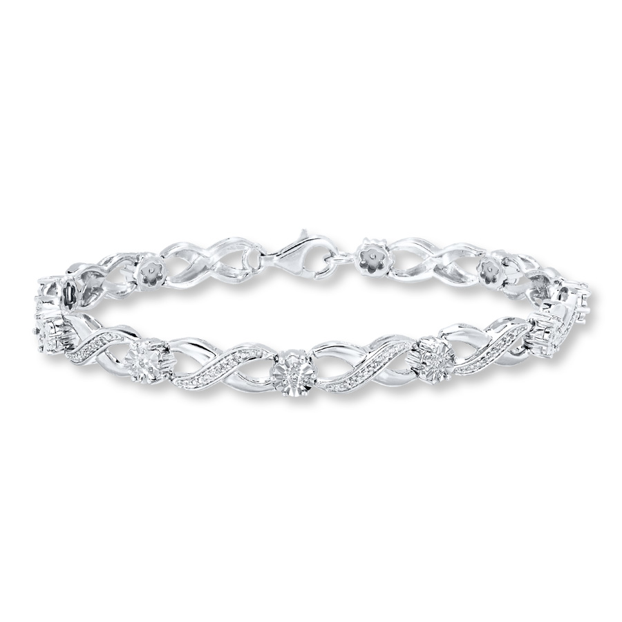 diamond bracelet 1/4 carat tw sterling silver MYOZZVD