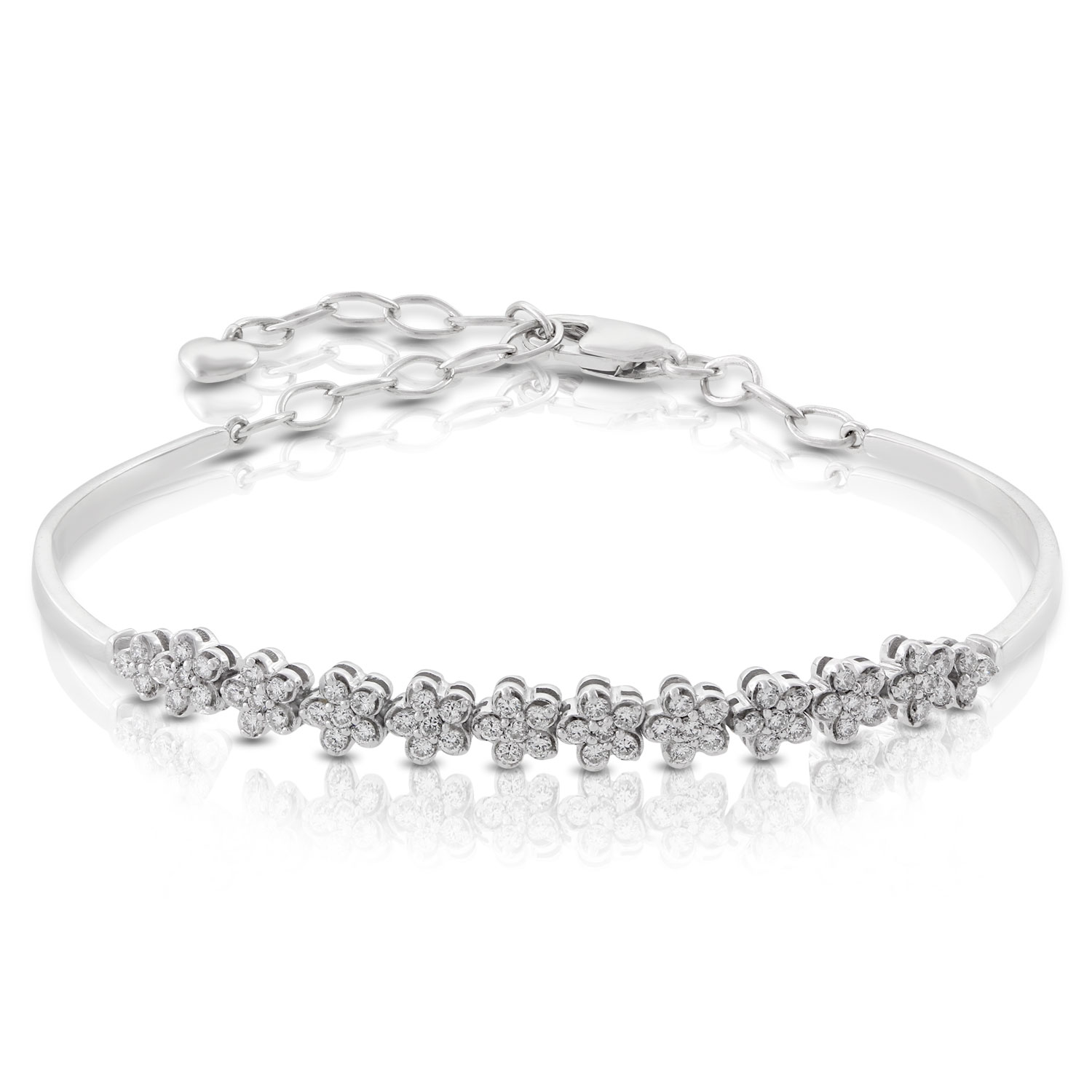diamond bracelet diamond flower bracelet 14k ... TCUOVQK