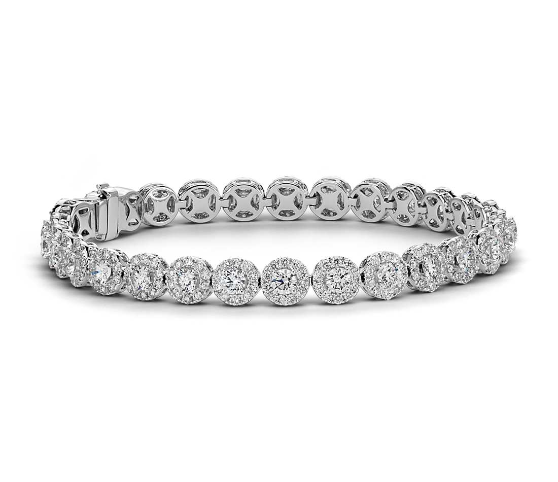 diamond bracelet diamond halo bracelet in 18k white gold (8 ct. tw.) HYRZNOY