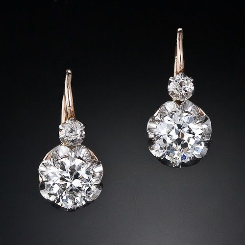 diamond drop earrings pair of antique diamond earrings from the turn-of-the-century. these QZWXOAH