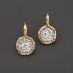 diamond drop earrings pavé diamond circle drop earrings in 14k yellow gold, .75 ct. t.w. TEMNFVO