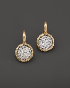 diamond drop earrings pavé diamond circle drop earrings in 14k yellow gold, .75 ct. t.w. TEMNFVO
