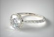 diamond engagement rings pave halo and shank diamond engagement ring (round) | 14k white gold OSLFNMG