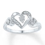 diamond heart ring 1/20 ct tw round-cut sterling silver EIFVRJO