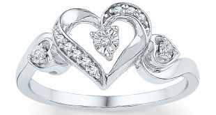 diamond heart ring 1/20 ct tw round-cut sterling silver EIFVRJO