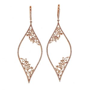 diamond micro pave rose gold dangle earrings 1 GKSCWFJ