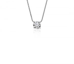 diamond pendant blue nile signature floating diamond solitaire pendant in platinum (0.80  ct. KPJOULI