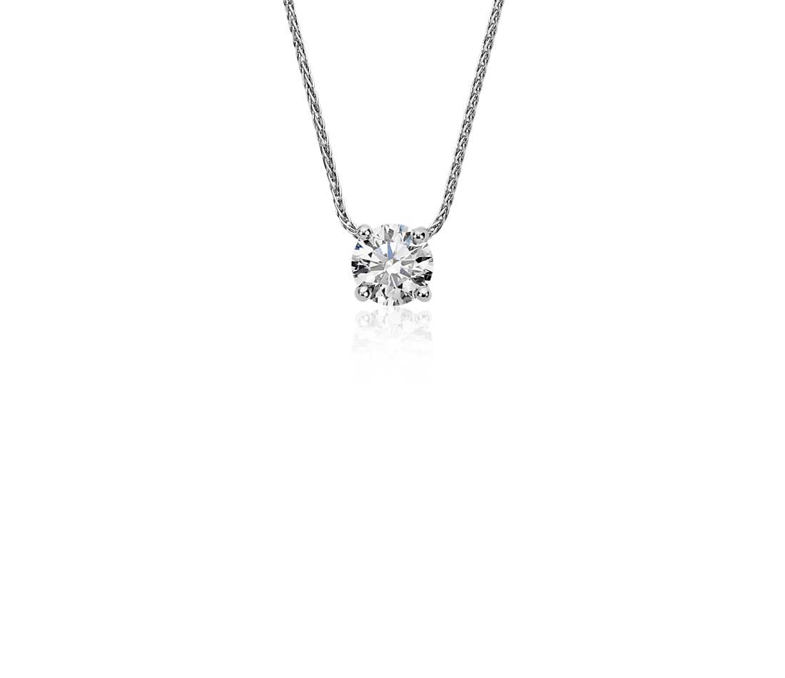 diamond pendant blue nile signature floating diamond solitaire pendant in platinum (0.80  ct. KPJOULI