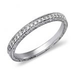 diamond rings hand-engraved micropavé diamond ring in platinum (1/5 ct. tw. DJDFHAO