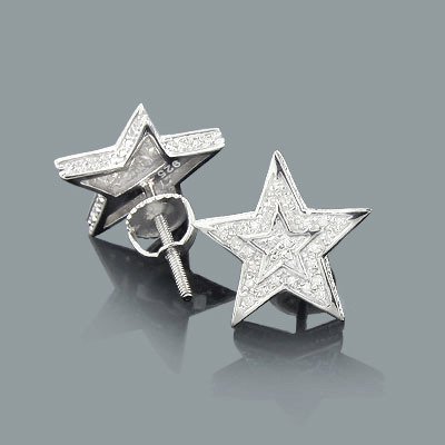 diamond star earrings 0.11ct sterling silver VMVHQKB
