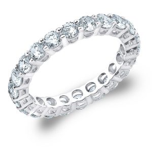 diamond wedding bands picture of 1.31 carat t.w. round brilliant cut eternity diamond wedding band IHPHDLX