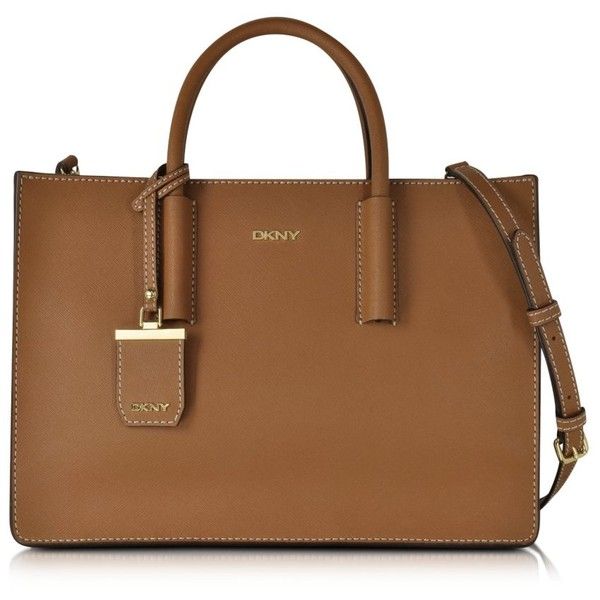 dkny bag dkny handbags bryant park tan saffiano leather tote bag ($355) ❤ liked on DVEGKEH