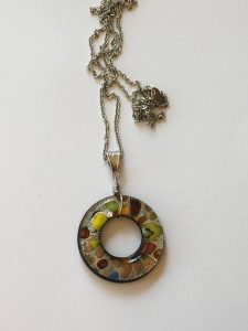 donut glass necklace stainless steel long chain necklace PSCUCNX