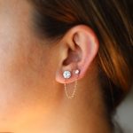 double ear lobe piercing earrings QIBEMZW