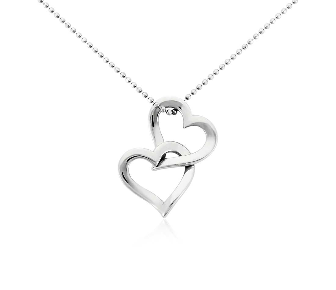 double heart pendant in platinum KOOTZBU