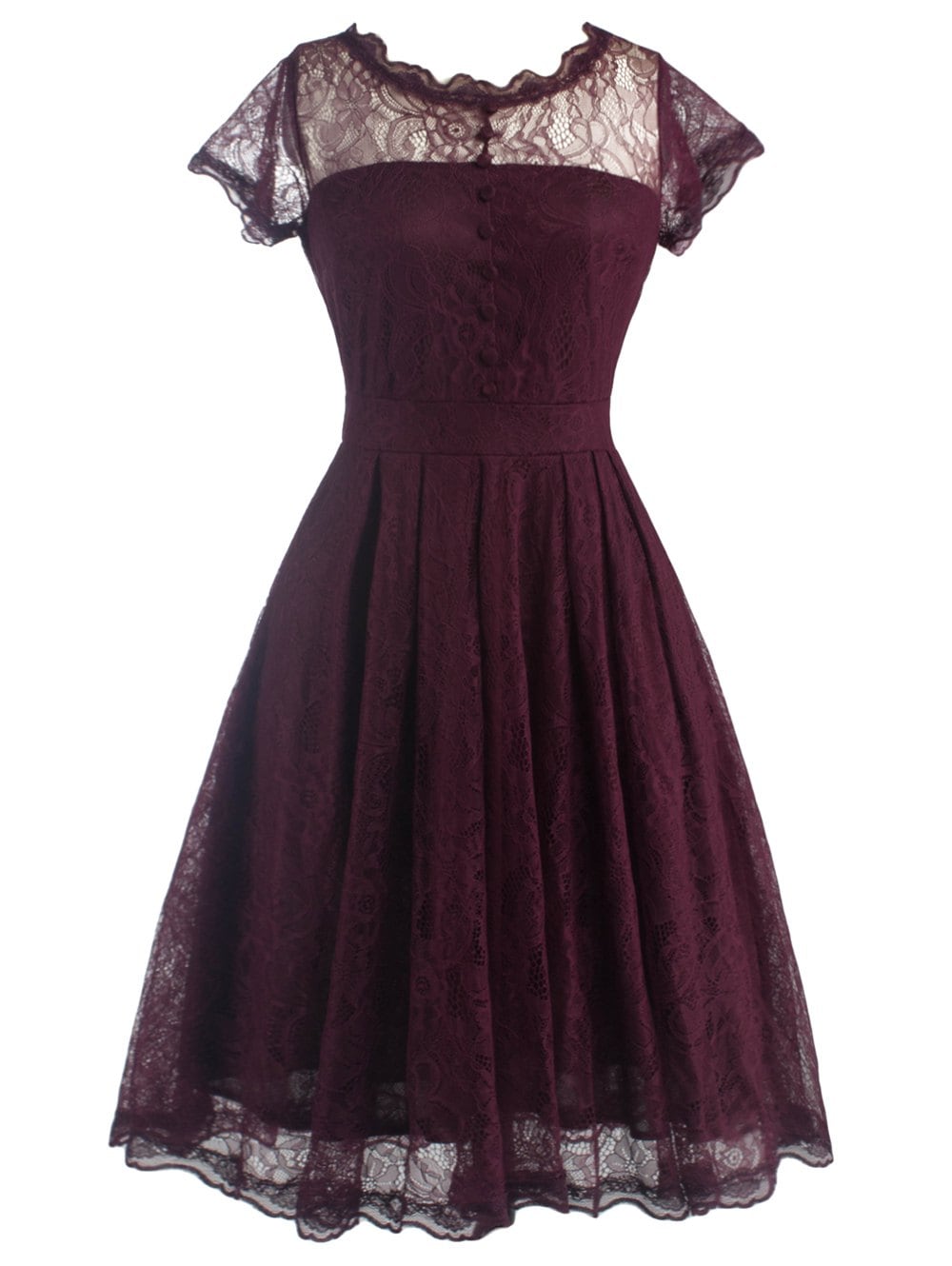 dress for women ... funky short wedding a line dress with sleeves - wine red m ... VKNPGJH